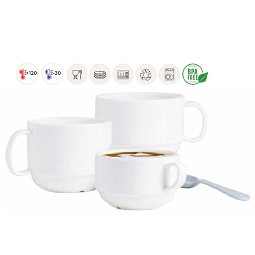 TAZA DE POLICARBONATO BLANCA DE 250 cl